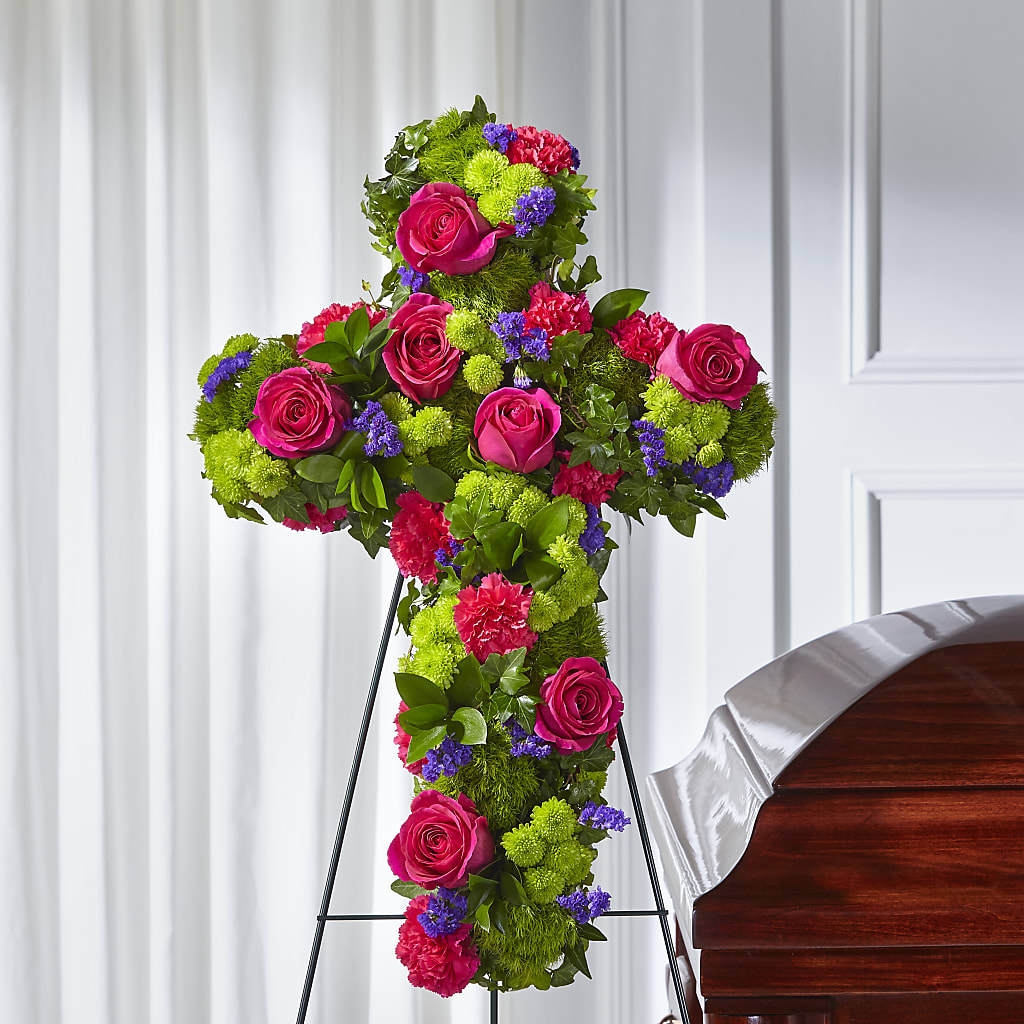 Tribute Rose Floral Cross – Springerville Flower Shop, Springerville AZ