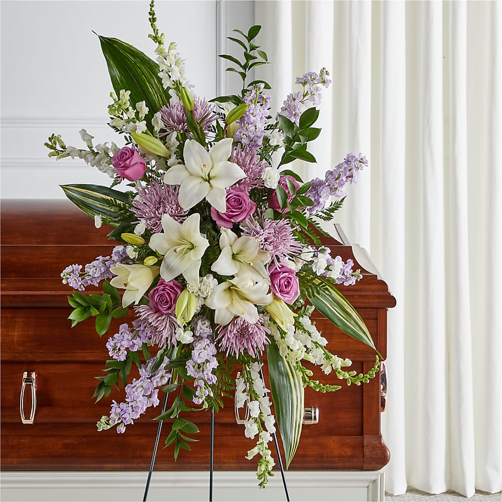 Grateful Hearts Standing Spray – Springerville Flower Shop, Springerville AZ