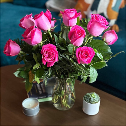 Long Stem Pink Rose Bouquet –  Springerville Flower Shop, Springerville AZ