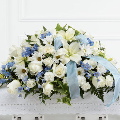 Tender Treasure Casket Spray –  Springerville Flower Shop, Springerville AZ