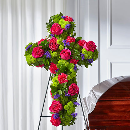 Tribute Rose Floral Cross –  Springerville Flower Shop, Springerville AZ
