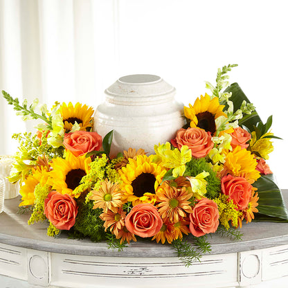 Faithful Sunflower Cremation Adornment –  Springerville Flower Shop, Springerville AZ