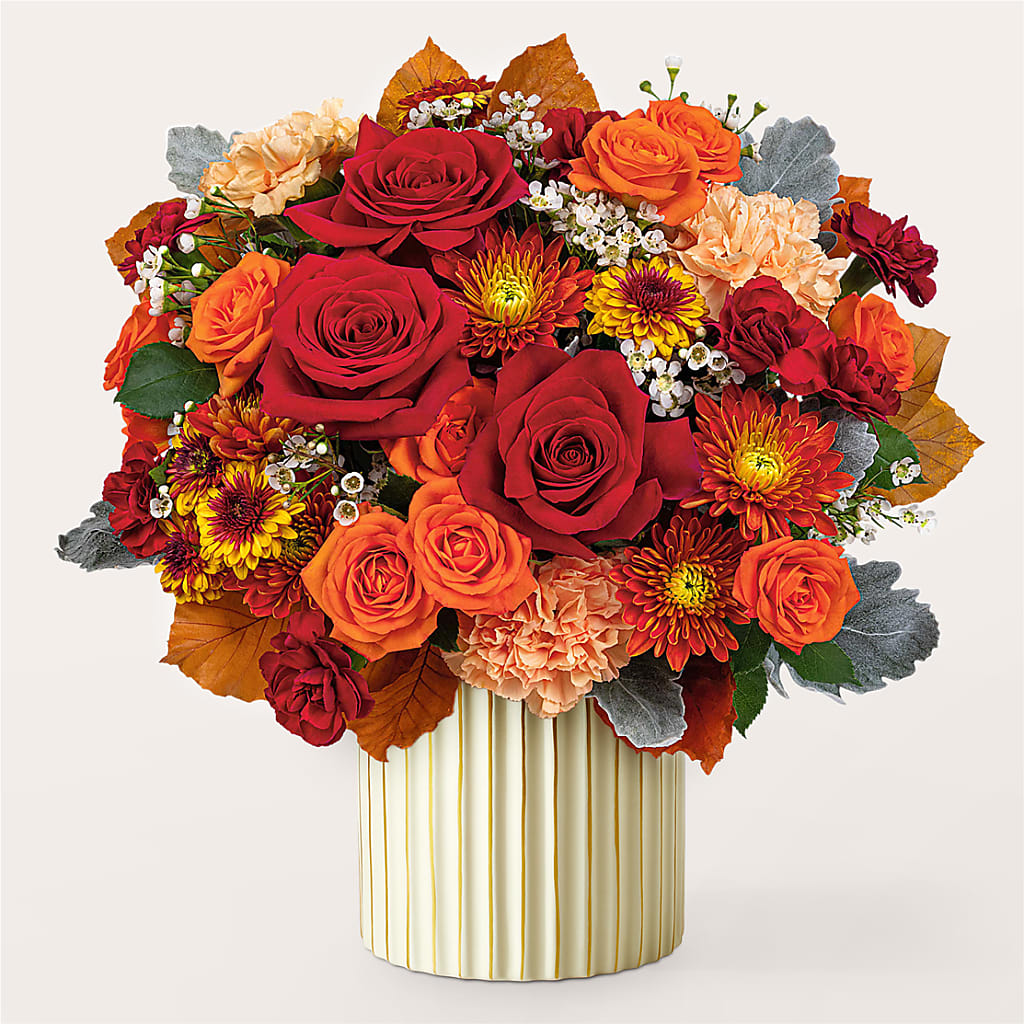 Merlot Bouquet with Ivory Vase –  Springerville Flower Shop, Springerville AZ