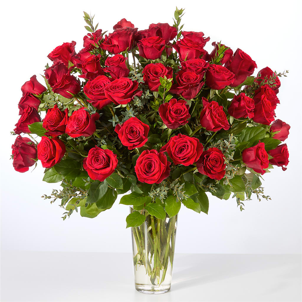 Forever Yours Fifty Stem Red Rose Bouquet –  Springerville Flower Shop, Springerville AZ